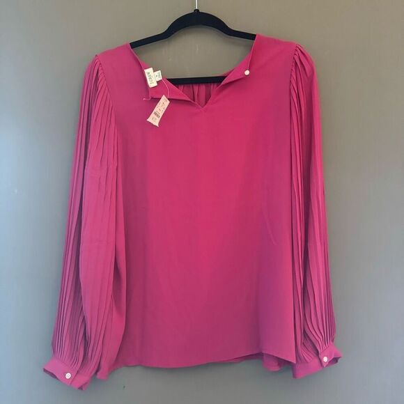 $90 J. Crew Petite pleated-sleeve top size small m5 - Picture 5 of 6